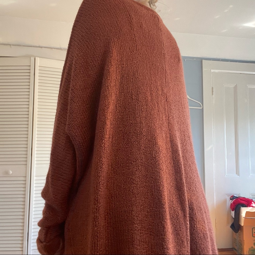 Forever 21 Copper Orange Cardigan Sweater Small Oversized - Picture 6 of 8